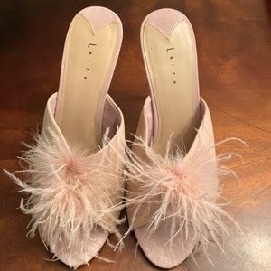Leith Pale Pink Feather Heels